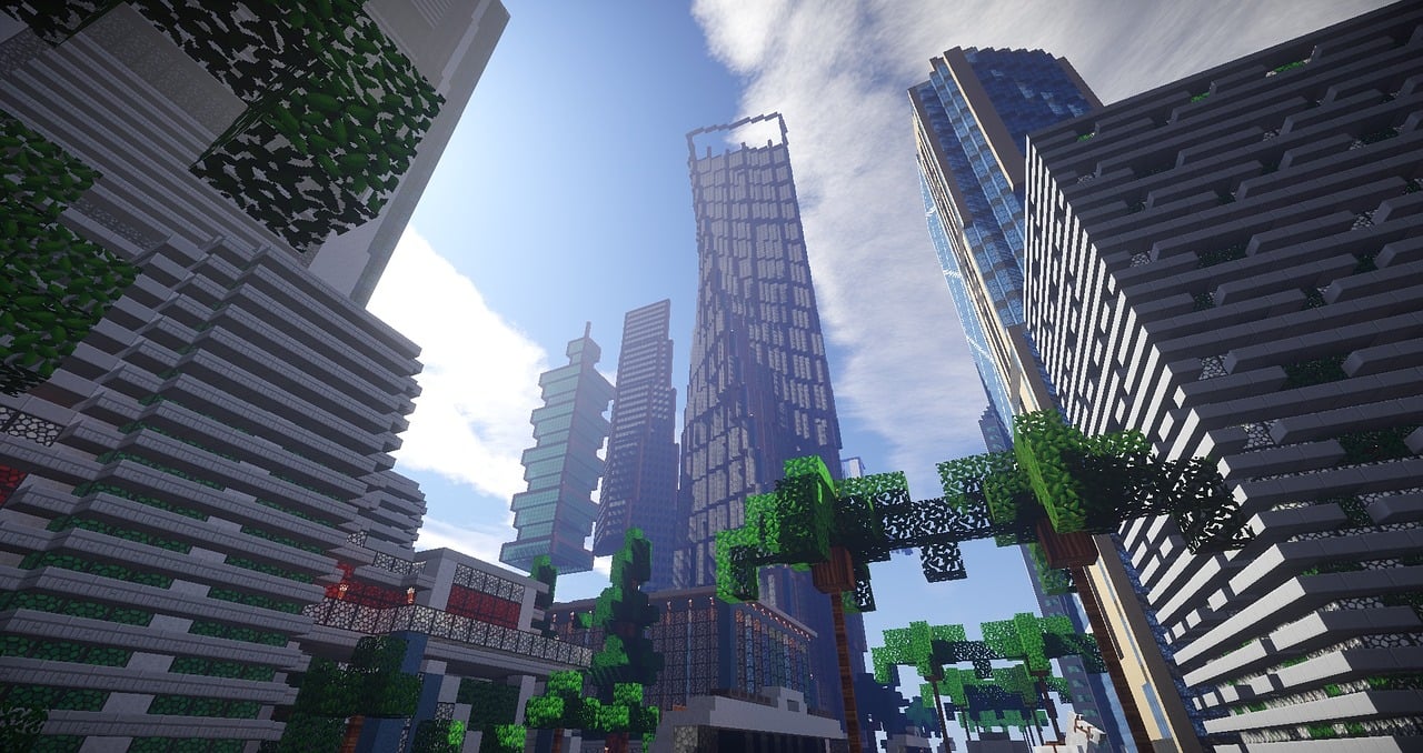 Minecraft - oraș futurist construit de jucători