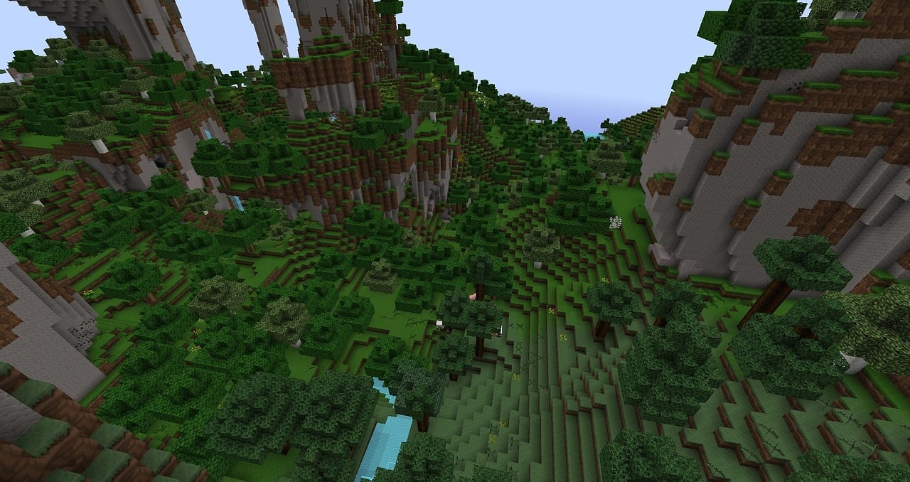 Minecraft - pădure și munți